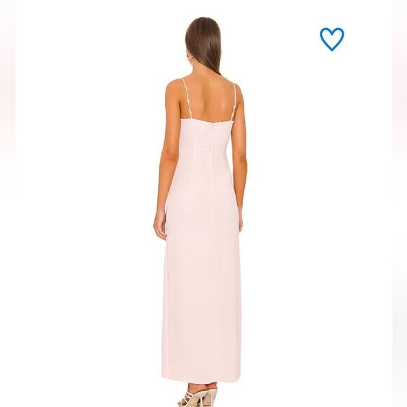 NWT Superdown Addison maxi dress blush pink chiffon slip Revolve M - Picture 3 of 10